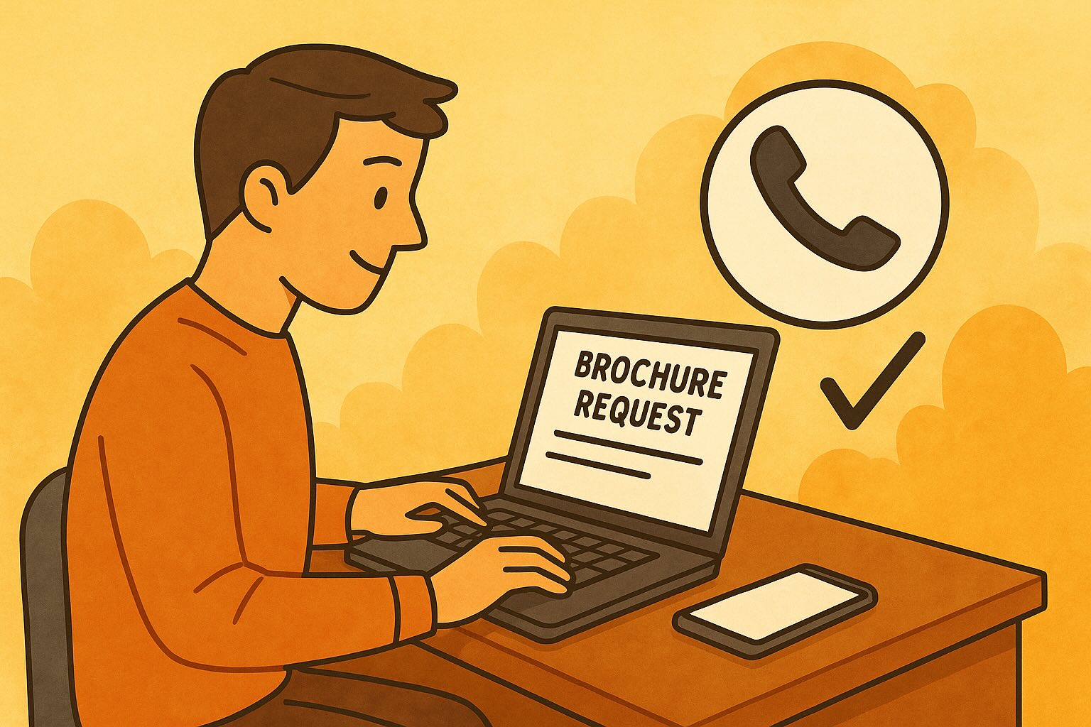 資料請求フォームと電話認証のイメージ